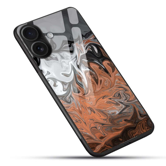 Marble Swirl Glass Case – Shockproof Luxury Back Cover
