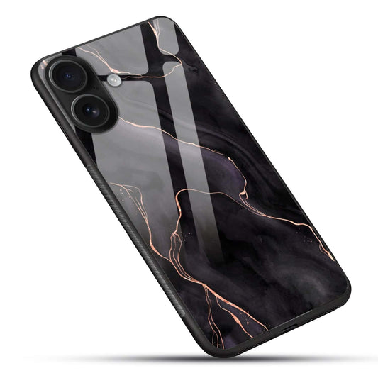 Black Lightning Marble Glass Case