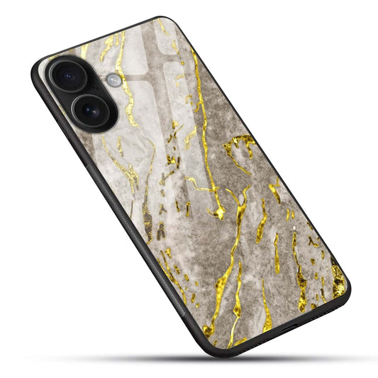 Luxury Gold Marble Glass Case