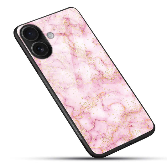 Pink Gold Marble Glass Case
