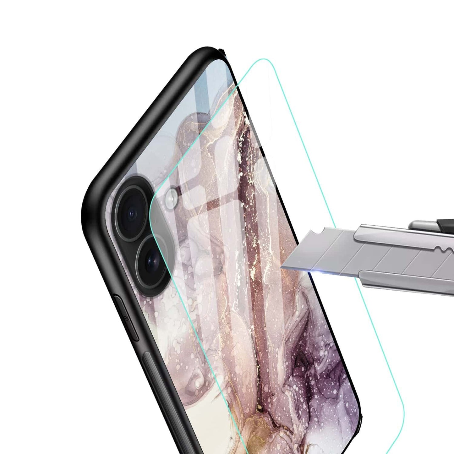 Pink Gold Marble Glass Phone Case