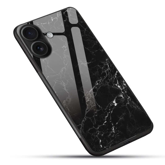 Black Luxury Marble Glass Back Cover
