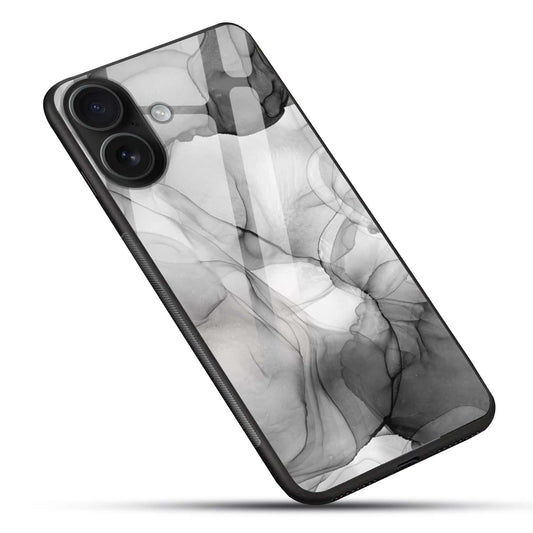 Luxury Black & Grey Abstract Marble Glass Back Case