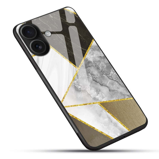 Luxury Geometric Marble Glass Case