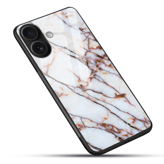 Luxury White Marble Glass Back Cover
