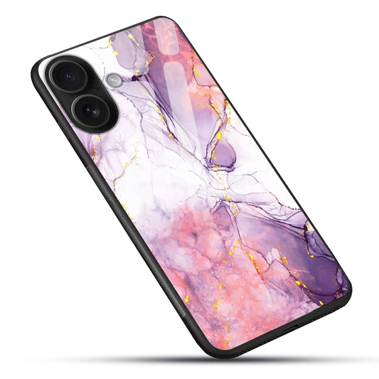 Purple Pink Marble Glass Case