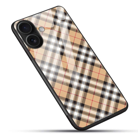 Classic Beige Plaid Glass Case