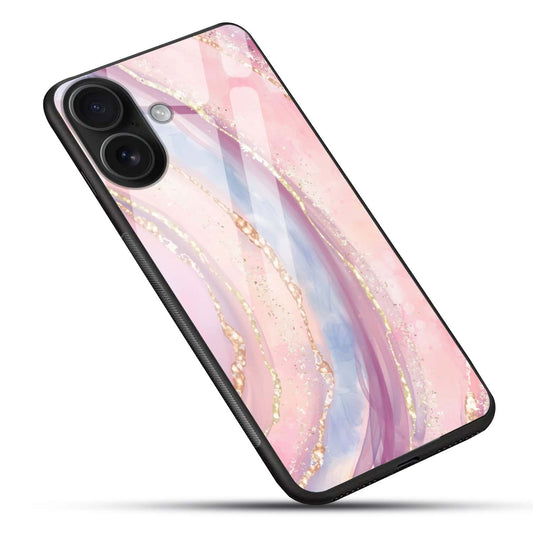 Pink Pastel Luxury Swirl Glass Case