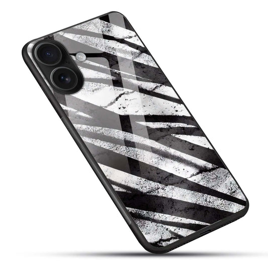 Black Abstract Swirl Glass Back Case