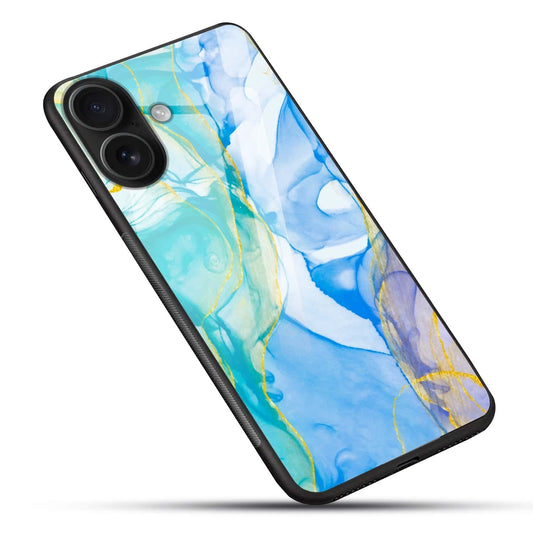 Aqua Marble Glass Case