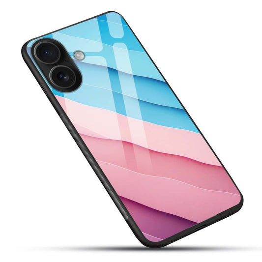 Pink & Blue Wave Premium Glass Case