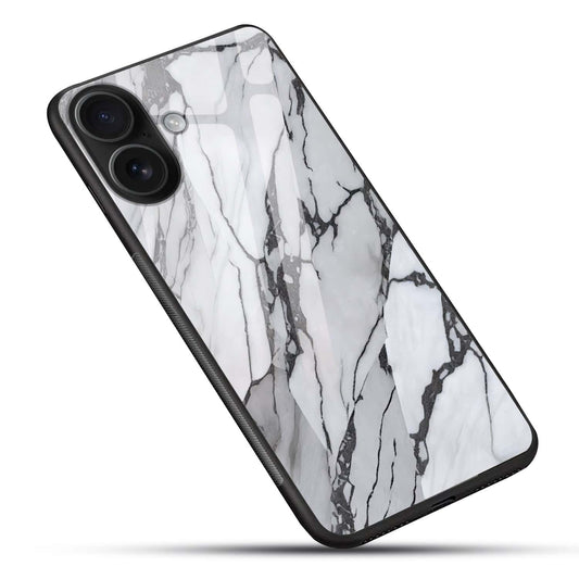 Luxury White Marble Crystal Clear Glass Case