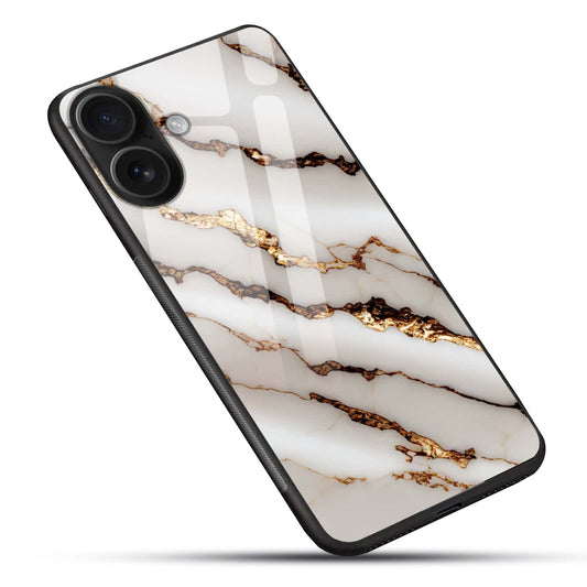 Luxury Gold Marble Glass Case