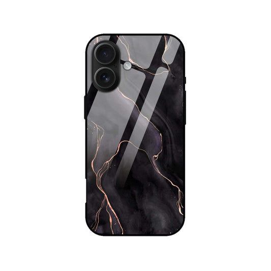 Black Lightning Marble Glass Case