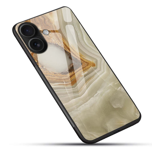 Luxury Beige Agate Marble Glass Back Case