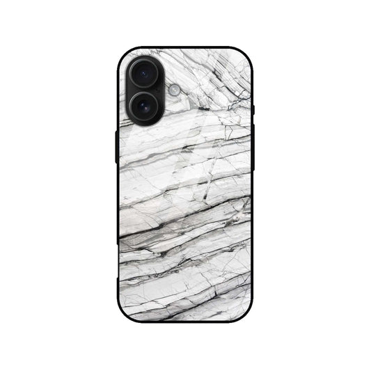 Luxury White Grey Marble Glass Back Cover