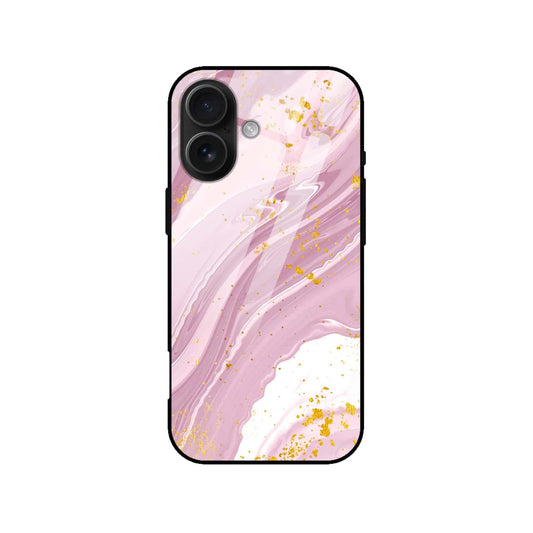 Luxury Pink Marble Case with Gold Accents – Shockproof Glossy Designer Back Cover