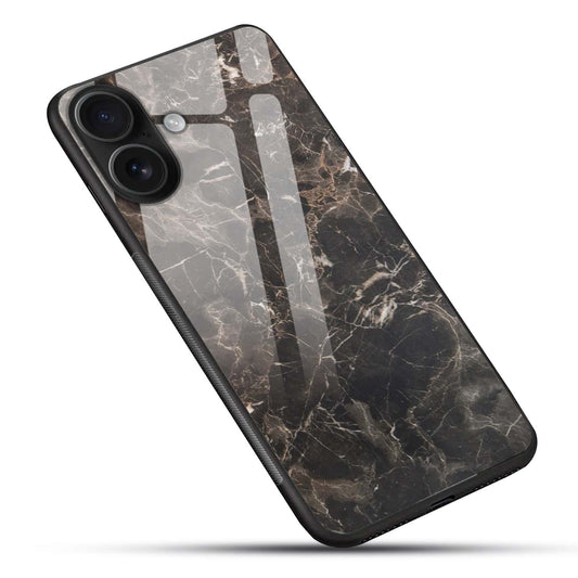 Luxury Black Marble Tough Glass Back Cover