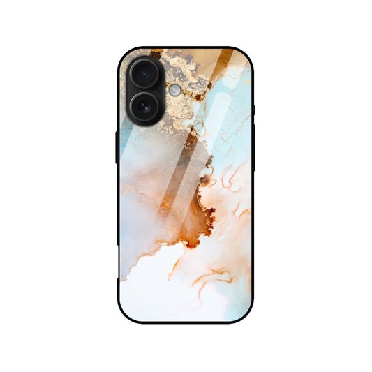 Luxury Marble Wave & Amber Ink Glass Cases