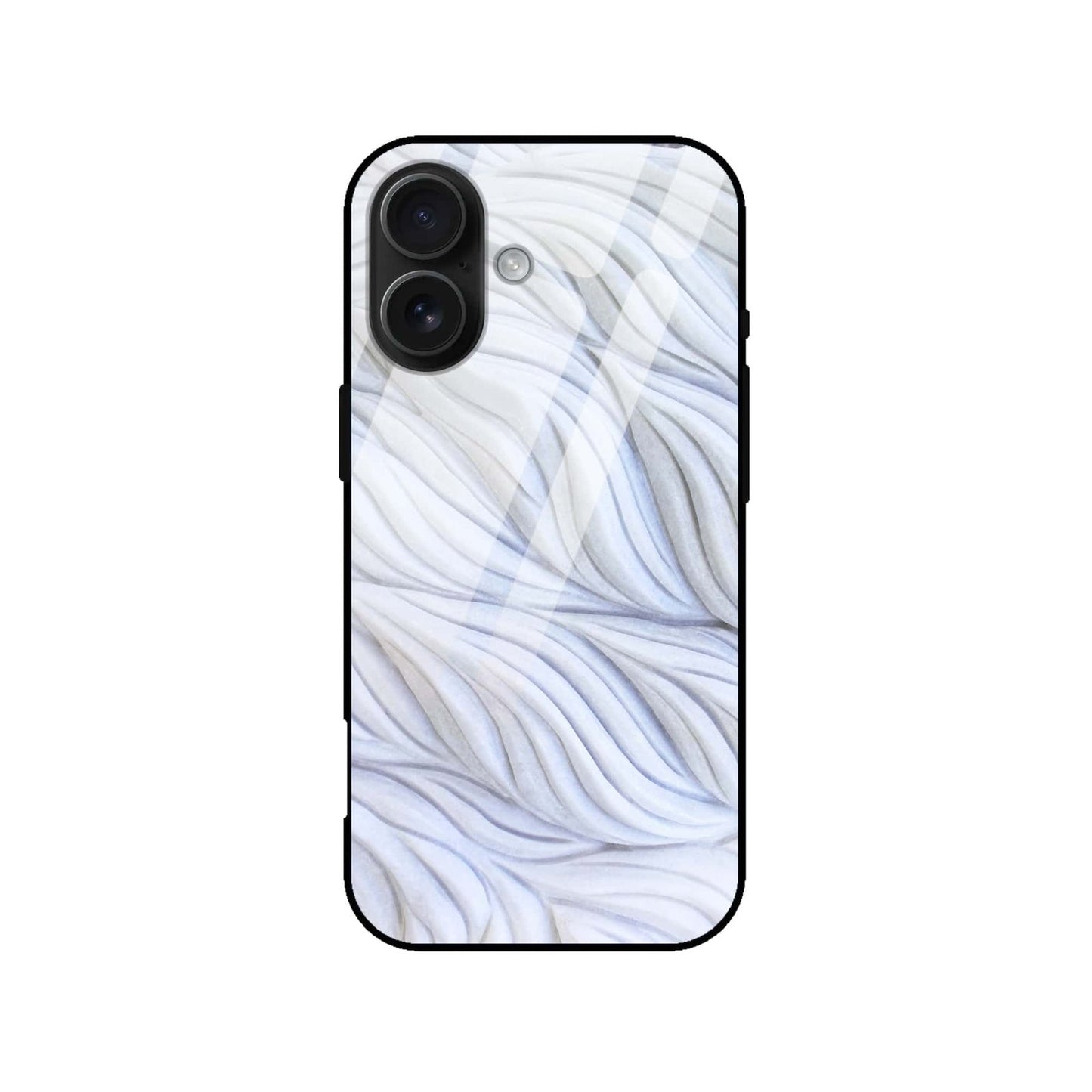 Elegant White Wave Texture Glass Case