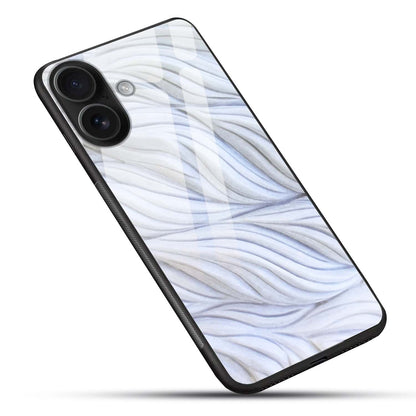 Elegant White Wave Texture Glass Case