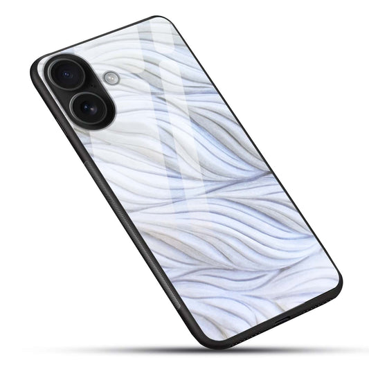 Elegant White Wave Texture Glass Case