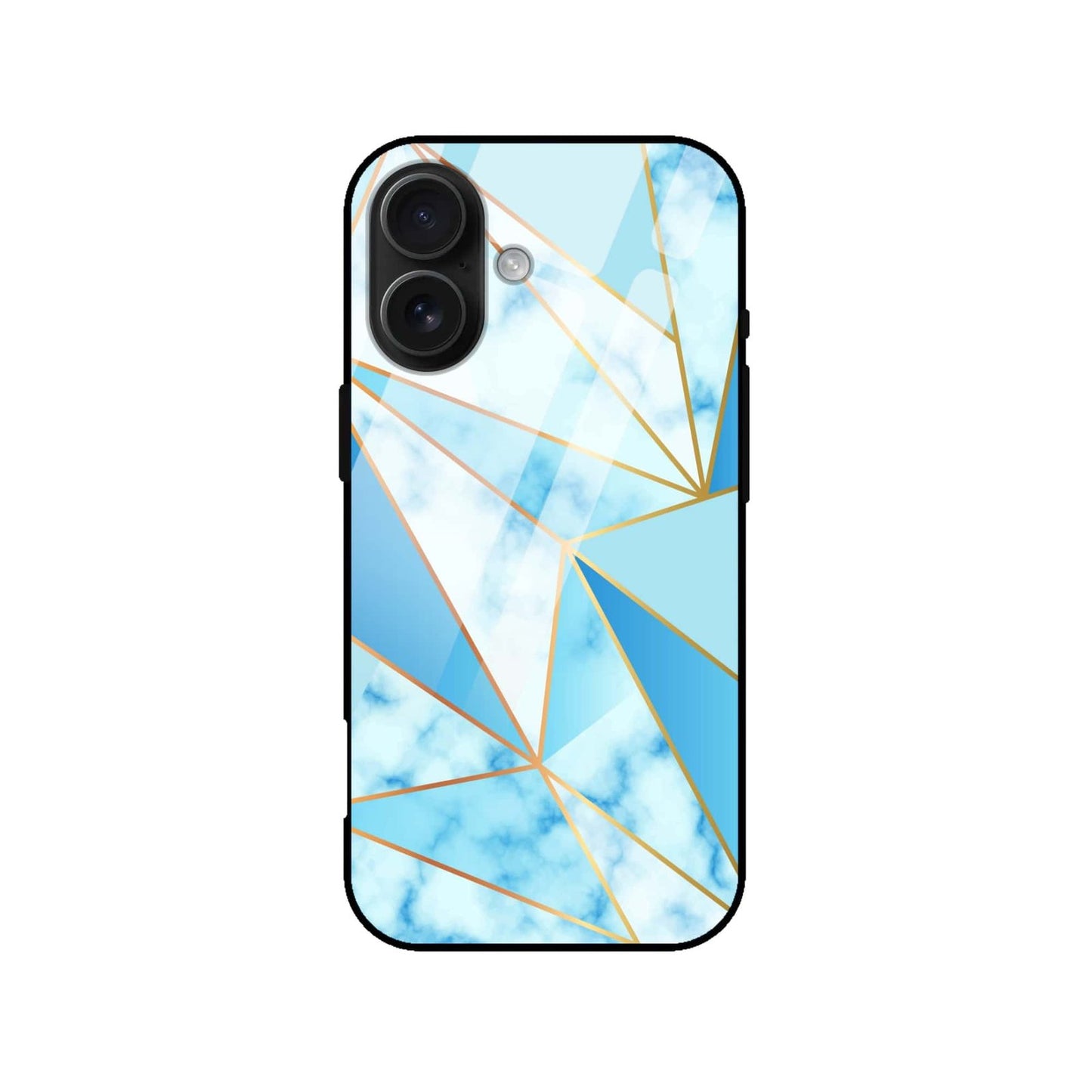 Geometric Blue Crystal Glass Case