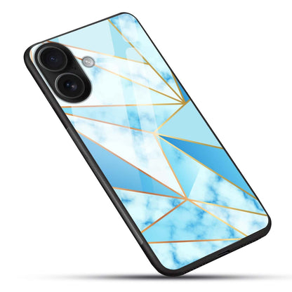 Geometric Blue Crystal Glass Case