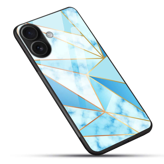 Geometric Blue Crystal Glass Case