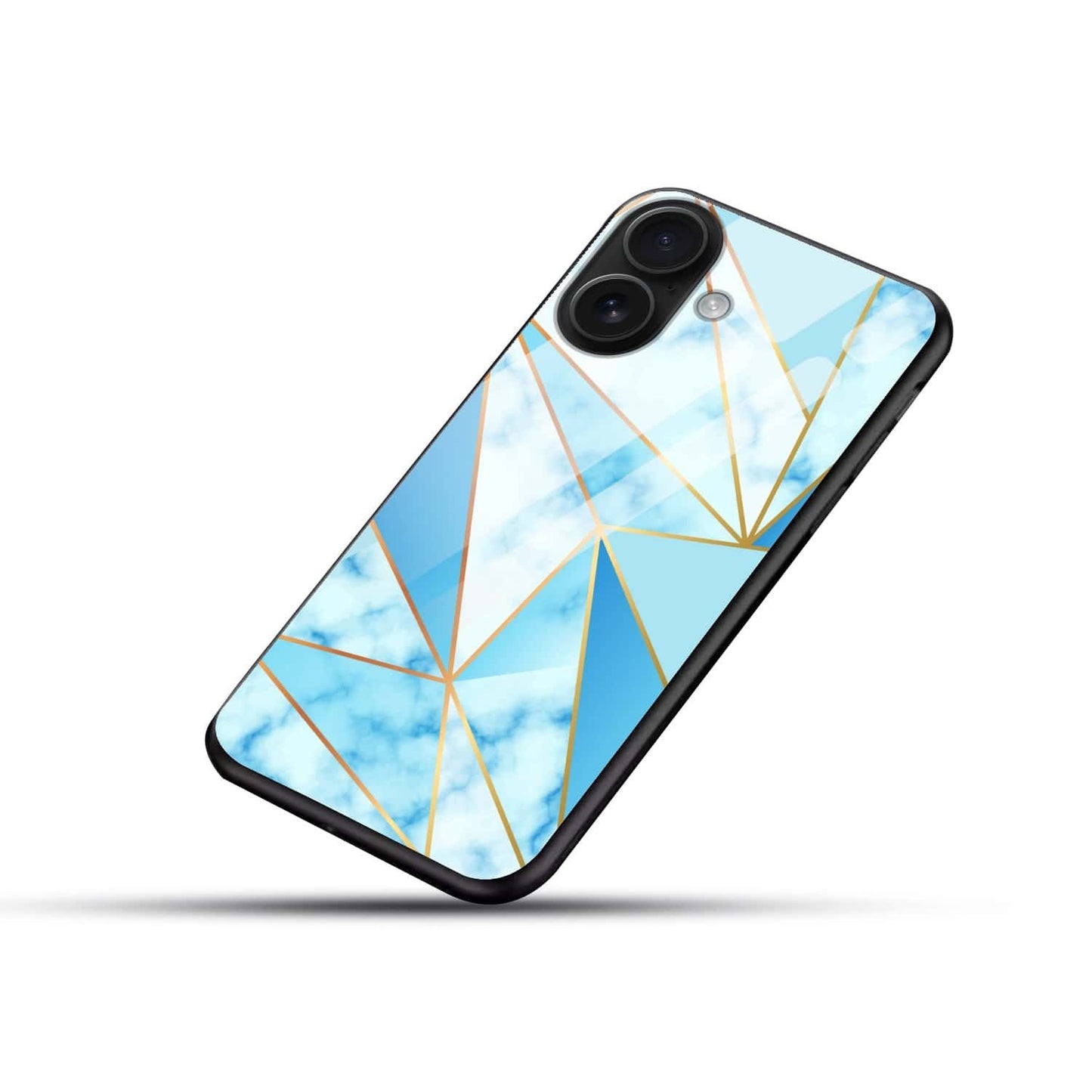 Geometric Blue Crystal Glass Case