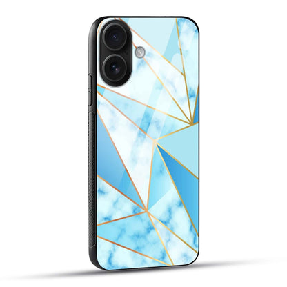 Geometric Blue Crystal Glass Case