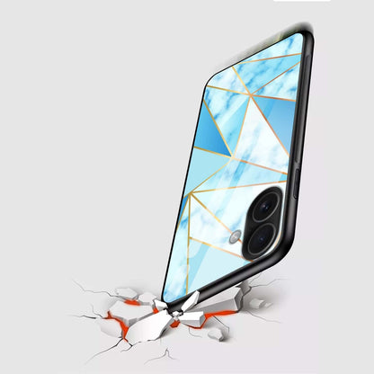 Geometric Blue Crystal Glass Case