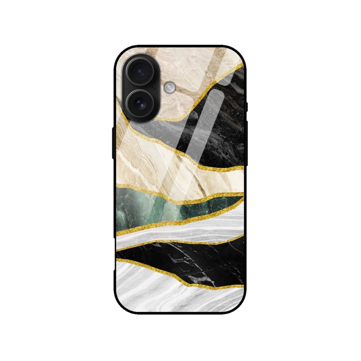 Luxury Gold Marble Wave Glass Case