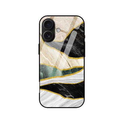 Luxury Gold Marble Wave Glass Case