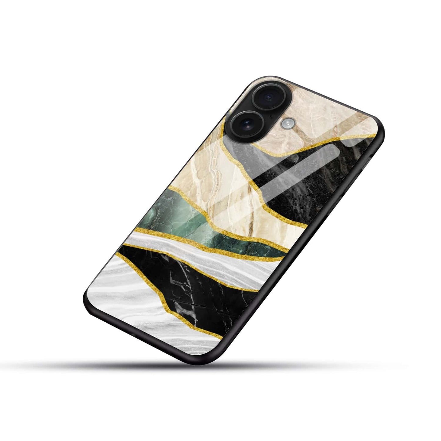 Luxury Gold Marble Wave Glass Case
