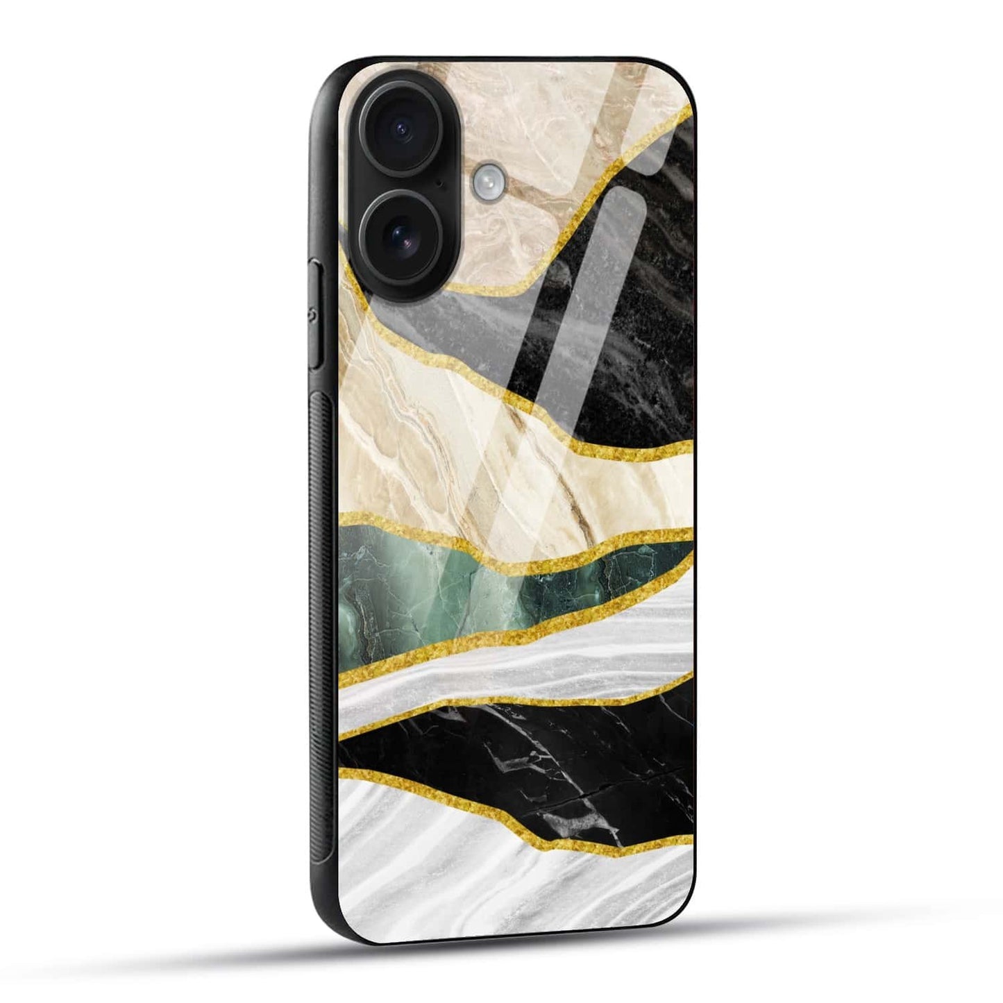 Luxury Gold Marble Wave Glass Case