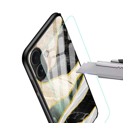 Luxury Gold Marble Wave Glass Case