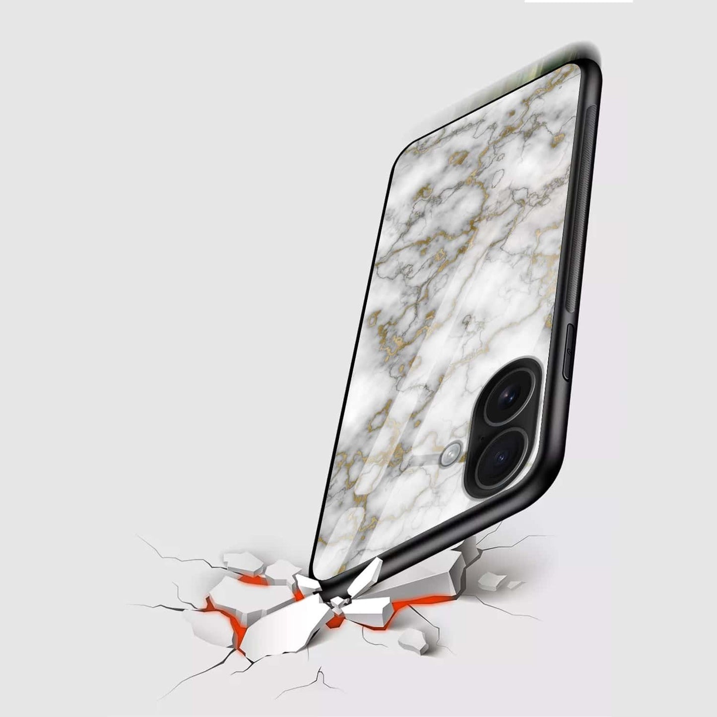 White Luxury Marble Glass Case