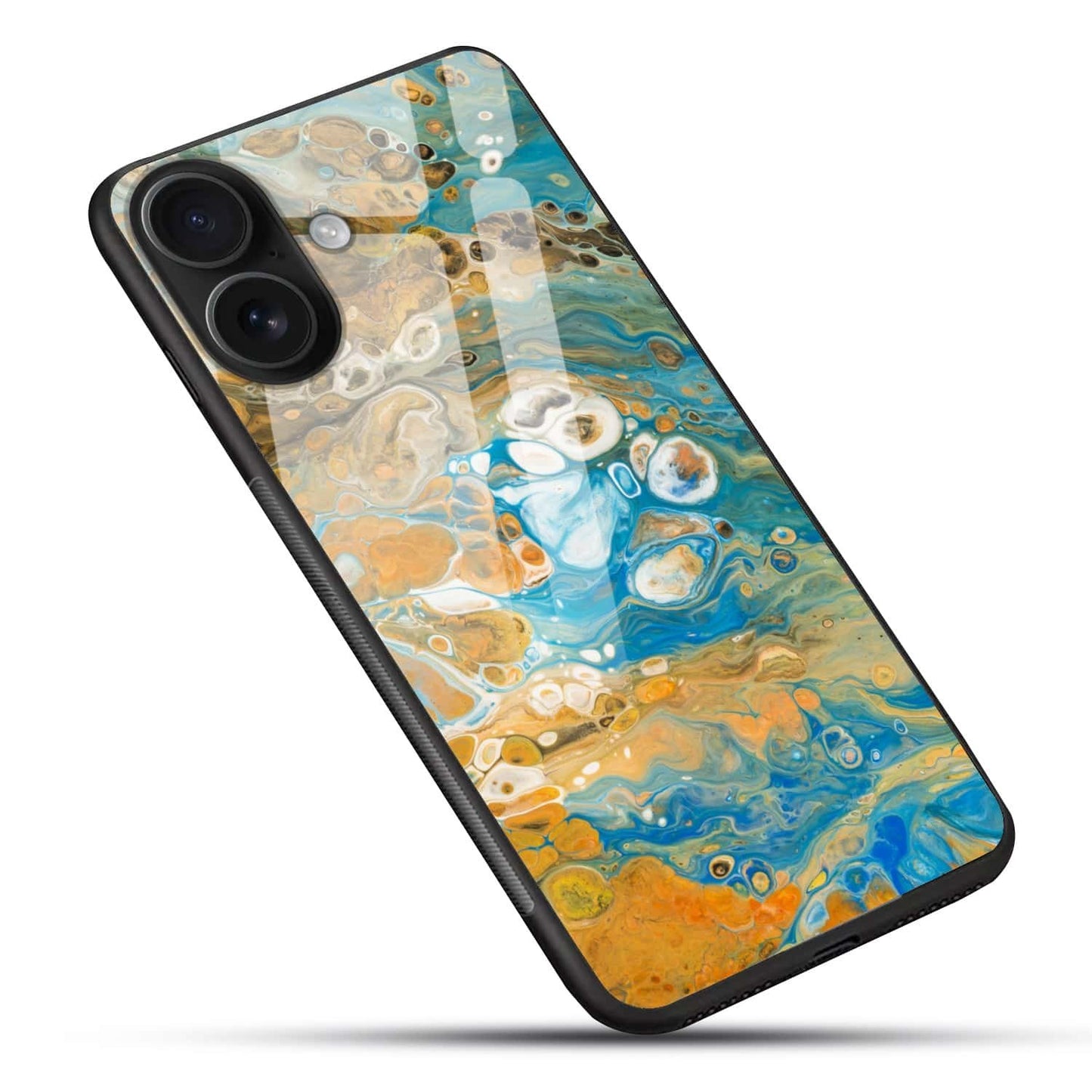 Abstract Ocean Swirl Glass Back Cover