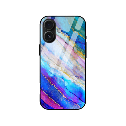 Blue Purple Luxury Marble Glass Back Cover