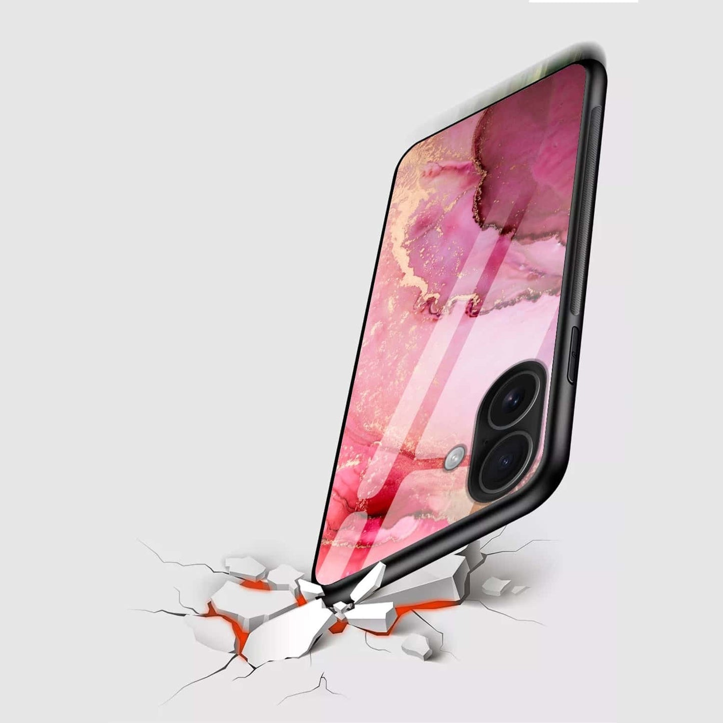 Pink Luxury Marble Glass Back Cover