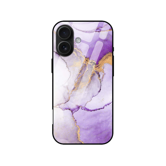 Luxury Purple Marble Case | Gold Glitter Glass Back