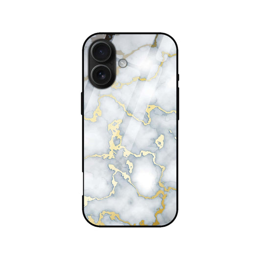 White Marble Case | Gold Veins Glass Back Shockproof