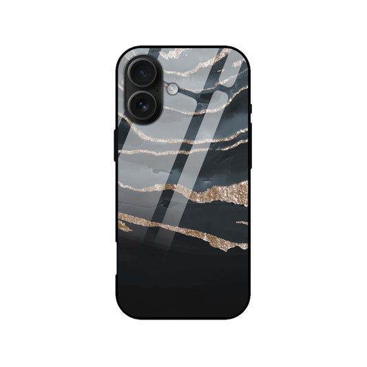 Luxury Gold Marble Case | Glass Back & Shockproof