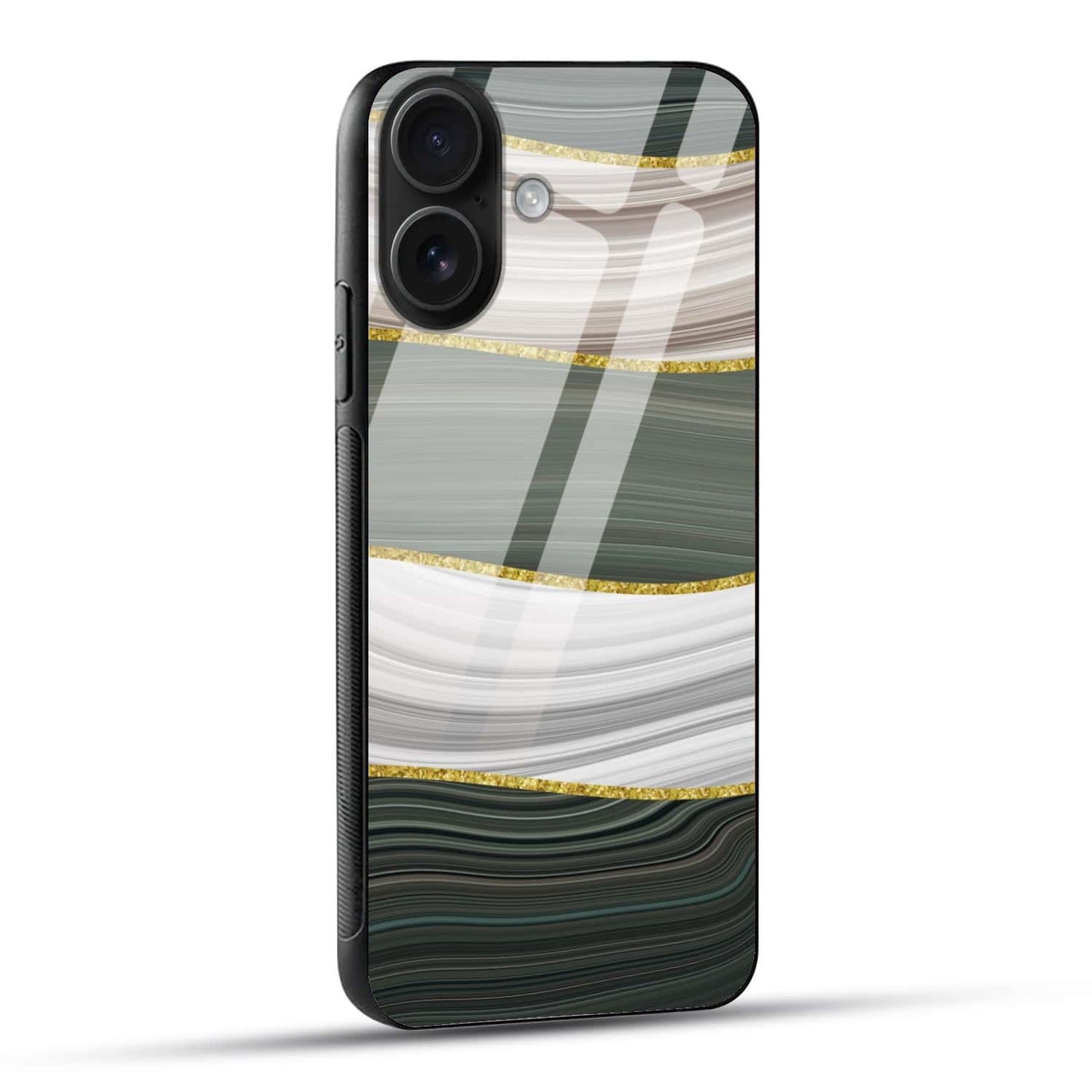Luxury Abstract & Marble Case | Glass Back Shockproof