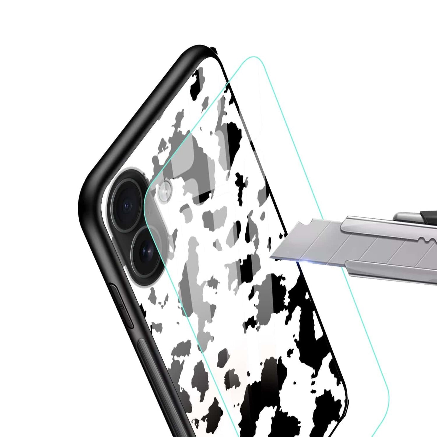 Aesthetic Animal Skin Design Case | Luxury Glass Back & Shockproof