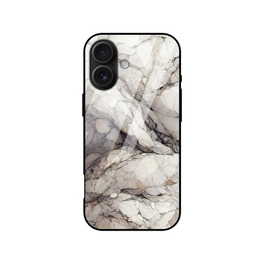 Classic White Marble & Gold Veins Glass Case