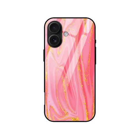 Pink Gold Marble Luxury Glass Case