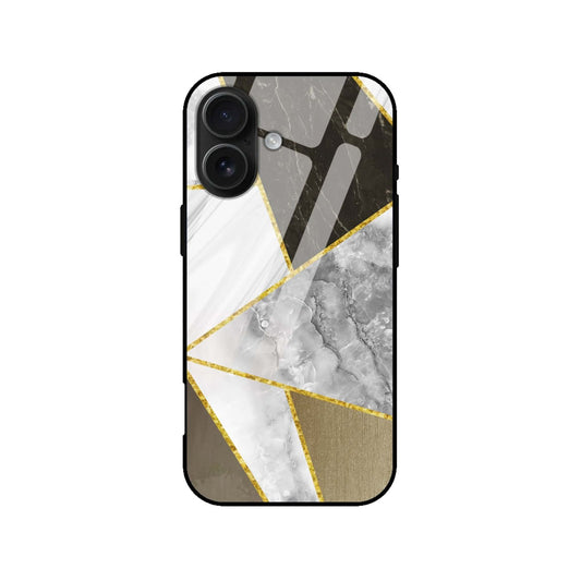 Luxury Geometric Marble Glass Case