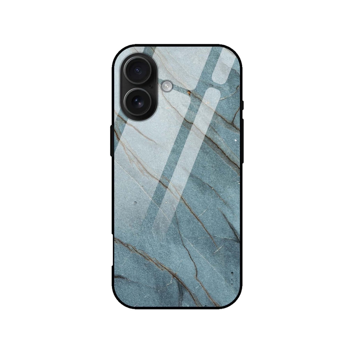 Blue Marble Texture Luxury Shockproof Glass Back Cover